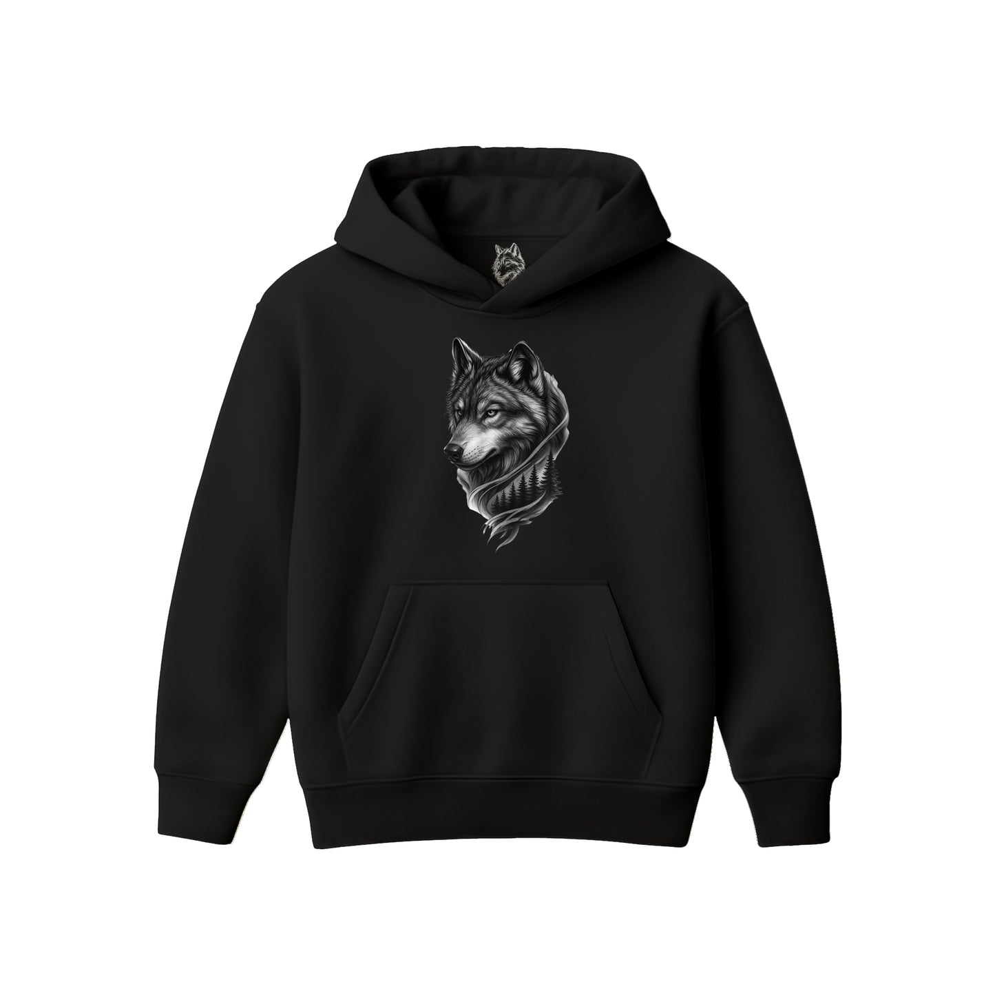 SİYAH KURT Hoodie Oversize